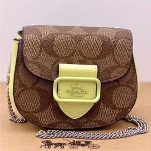 Coach Morgan Card Case On A Chain In Signature Canvas